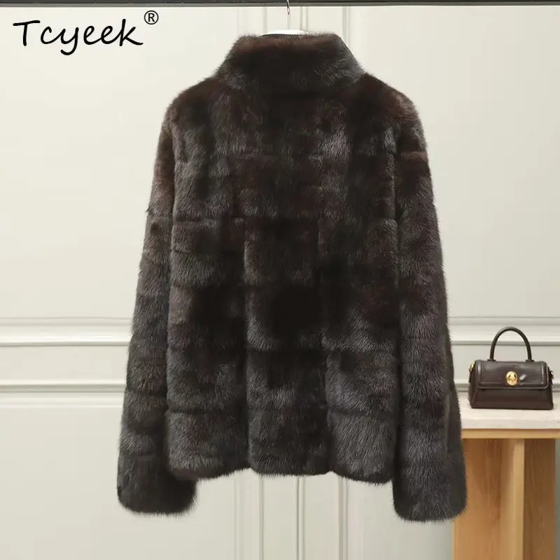 Tcyeek Top Quality Natural Fur Coat Woman 2026 Winter Jacket Whole Sable Warm Coats Fashion Luxury Clothes Women Пальто Женское