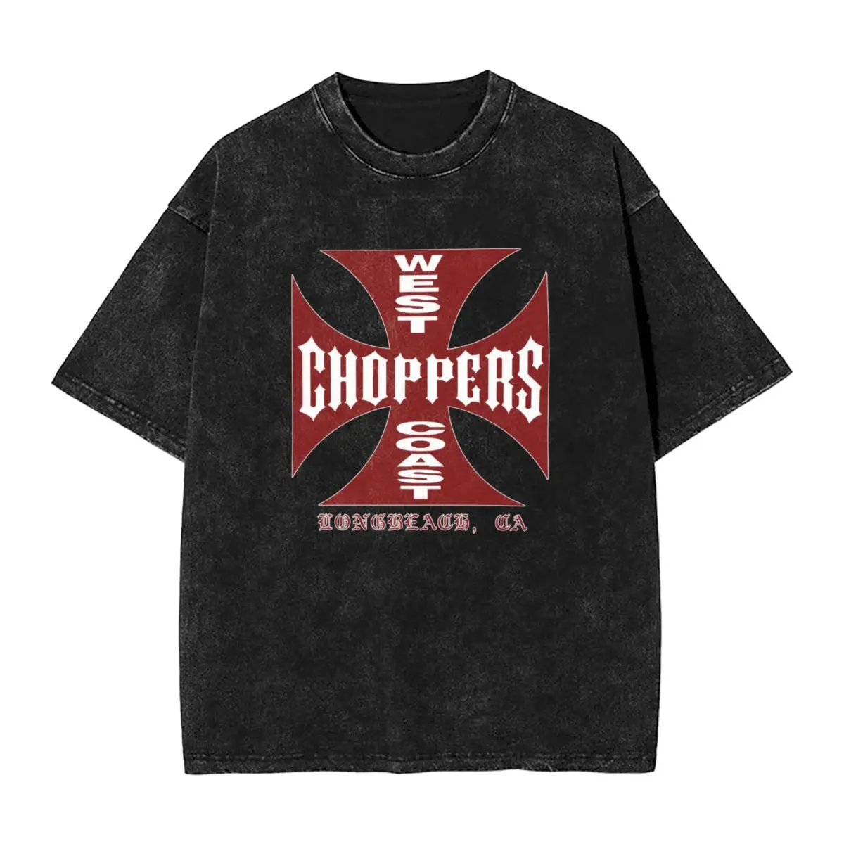 West Coast Choppers Cross Frame donna uomo lavato t-shirt con stampa a caldo, maglietta in cotone magliette estive a maniche corte da uomo