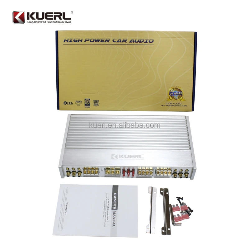 KUERL Newly Wholesale 6-Way AB Class RMS-Power 6CH*100W 6-Channel Car Audio Power Amplifier for Car Audio Modification