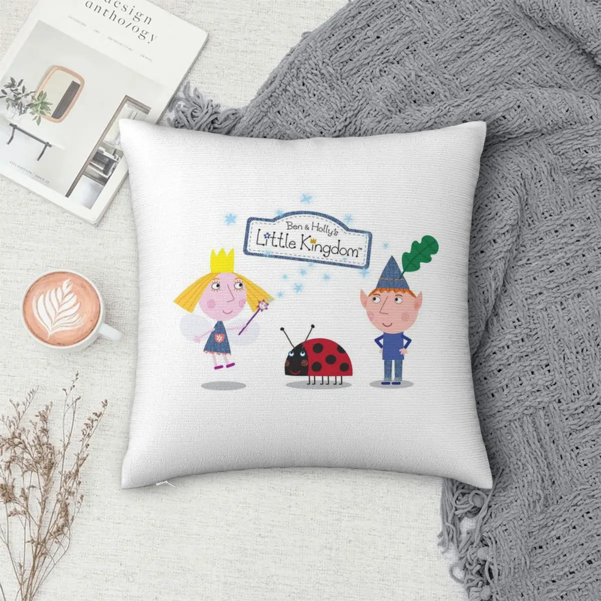 Ben And Holly Square Pillowcase Pillow Cover Polyester Cushion Decor Comfort Throw Pillow for Home Sofa