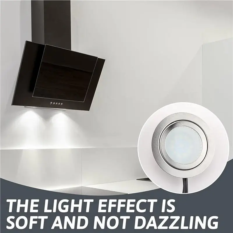 12 فولت تيار مستمر 1.5 واط أضواء غطاء محرك السيارة مع مقبس EL ذكر ، 6 حزمة ثقب خزانة موقد LED ضوء راحة ، لمبة إضاءة المطبخ