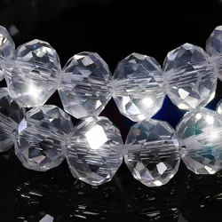 AB Crystal Sparkling Transparent Faceted Rondelle Clear Glass Beads Bulk DIY Elegant Jewelry Making Craft Supplies Necklace