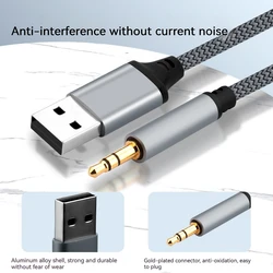 USB to 3.5mm Male Audio Cable USB A to 3 5 Jack AUX Adapter Wire Headphone Speaker Desktop PC TV Car Stereo Auxiliary Audio Line