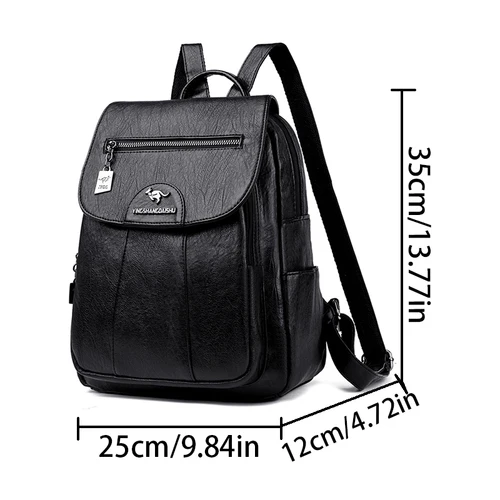 Imagen 2 del producto 2026 Mochilas de cuero para mujer, mochila Vintage de alta calidad para niñas, bolso escolar, mochila de viaje, mochila para mujer, mochila A Dos