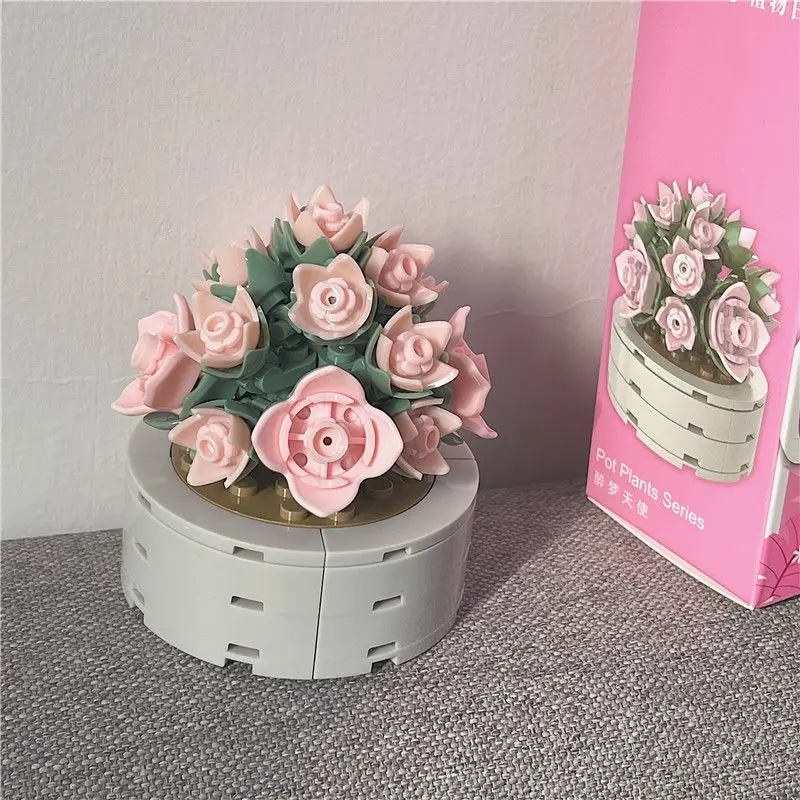 Bouquet Moc Block Flower Succulents Potted Building Blocks FIT for 10309 Romantic Kit Assembly Bricks Toys For Kids Girls Gift