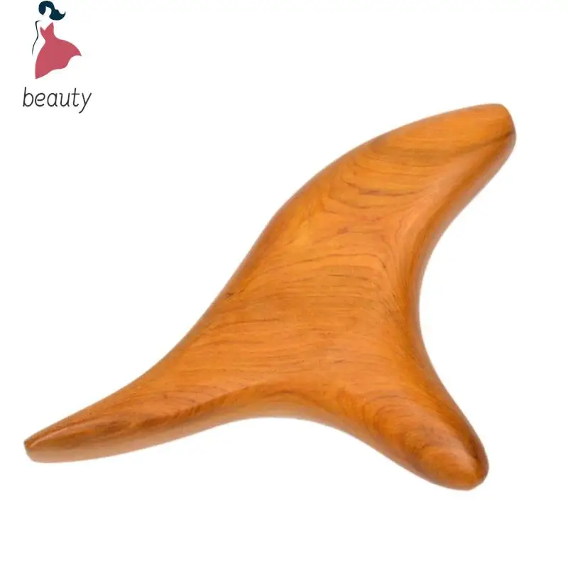 Masajeador corporal Shiatsu triangular para acupuntura, masaje de madera fragante de Vietnam, drenaje linfático de chatarra Trigeminal