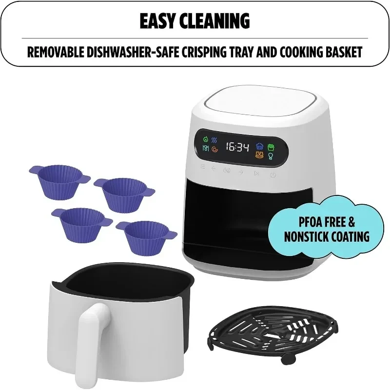 Digital Air Fryer Touchscreen Temperature Control Timer and Auto-off Features Comes with Silicone Cupcake Molds