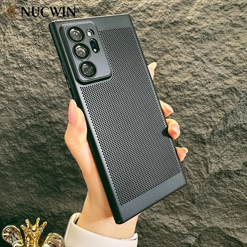 Wärme ableitung atmen Handy hülle für Samsung Galaxy S23 Ultra S22 plus S21 Fe S20 Note 20 10 Luxus ultra dünne Kühl abdeckung