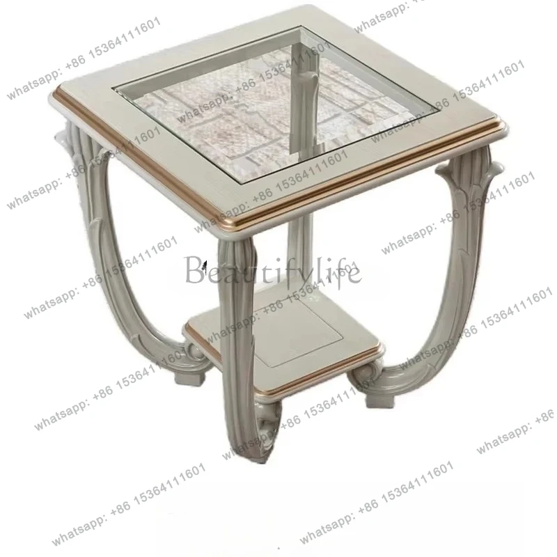 

New High-end Household Solid Wood Square Few Simple Wind Living Room Full Solid Wood Corner Few Round Few