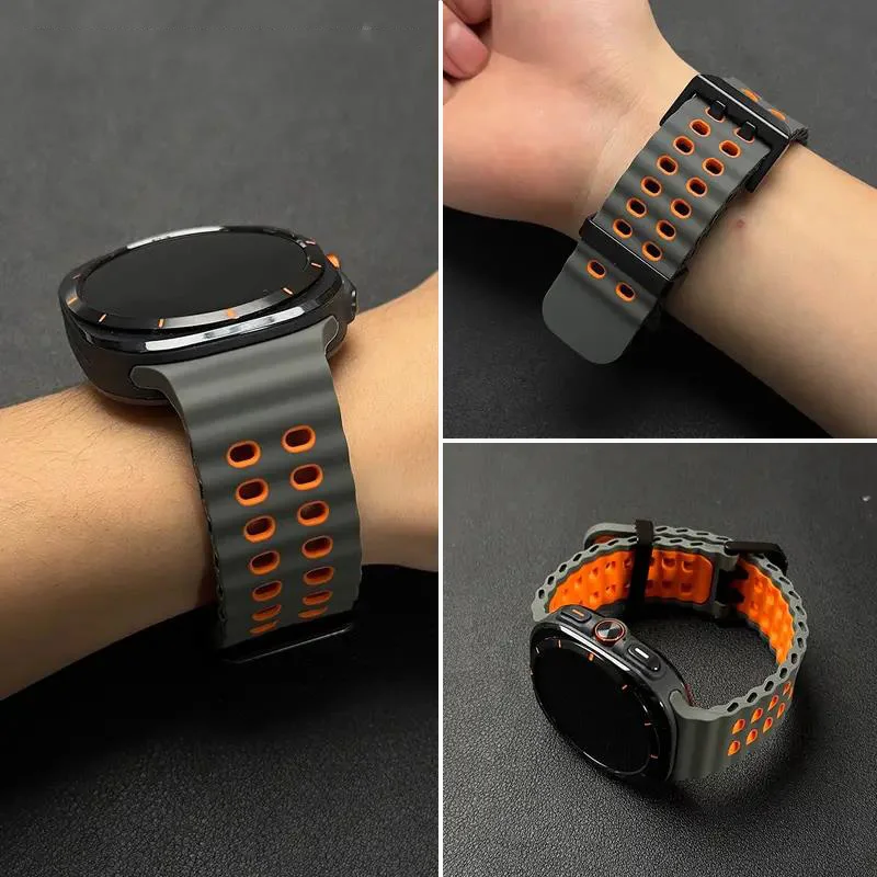삼성 갤럭시 워치용 오리지널 스트랩, 울트라 47mm 액세서리, 해양 스포츠 실리콘 팔찌, 한국 갤럭시 워치 7 울트라 밴드
