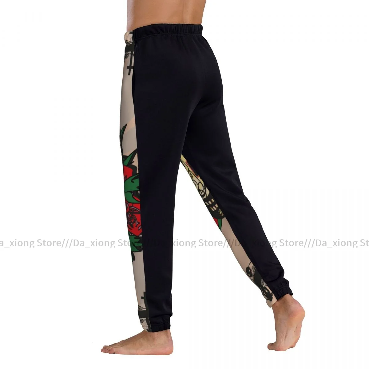 Pantalones de correr informales para hombre, calaveras de azúcar con rosa mística mexicana romántica, pantalones de gimnasio para Fitness, pantalones de chándal para exteriores