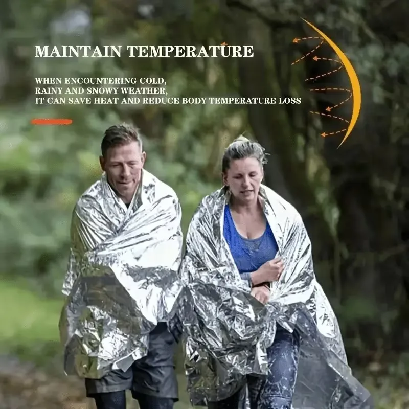 Large Emergency Survival Blanket | Lightweight, Heat-Retaining Aluminum Foil Blanket, 62x83In–for Camping,Backpacking,Home Use