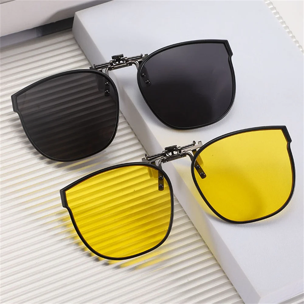 VIVIBEE Hochklappbare Sonnenbrille zum Aufstecken für Autofahren, 52 mm, polarisiert, UV400, große Größe, blendfreie Linse, übergroße Universal-Clips – Detail 1