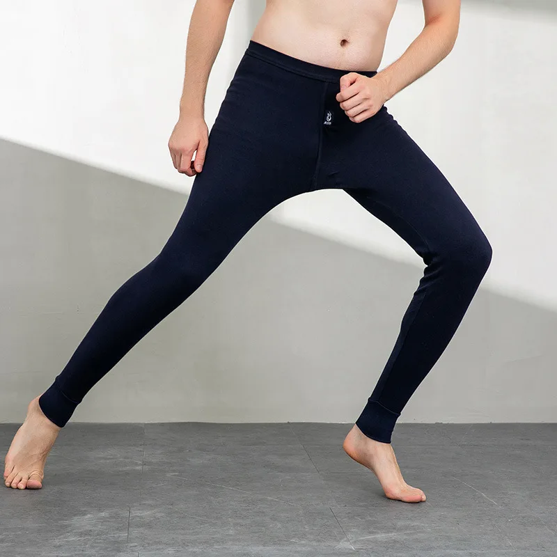 1PCS 100% Baumwolle Thermische Unterwäsche Männer Lange Unterhosen Hombre Herbst Winter Warm Halten Thermische Böden Herren Leggings Thermo lange