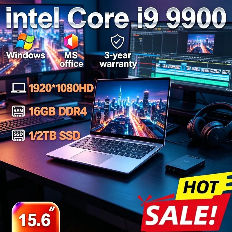 Intel Core i9 9900 16GB DDR4 1TB/2TB SSD High Performance New Laptop 2026 Portable Computer for Office Gaming (Notebook PC)