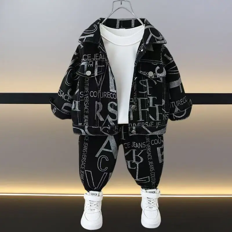 

2026New Spring Autumn Baby Clothes Suit Boys Outfit Sets Korean Baby Boys Coat + Pants Sets Children's Set 2-7Years Kids Outfits
