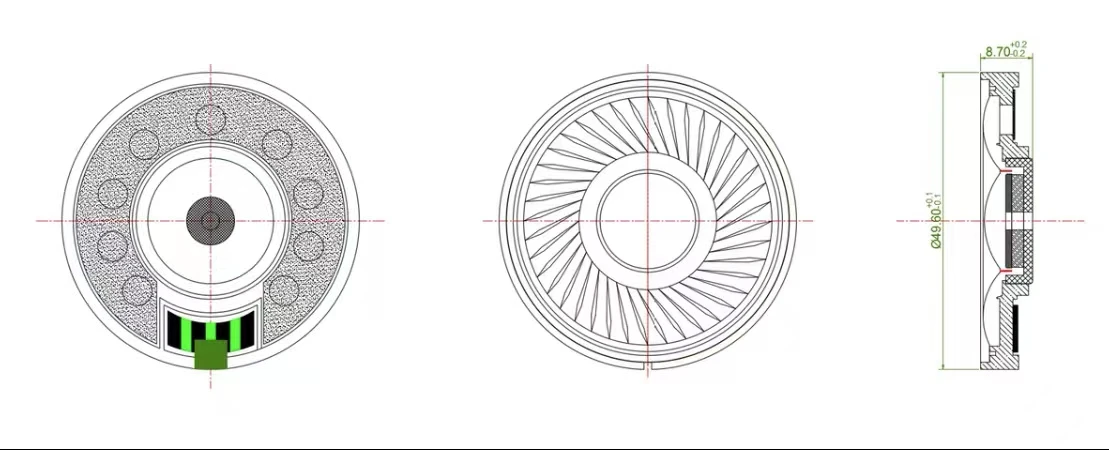 50mm speaker unit Graphene film 64ohms 20-20khz 121db 2pcs