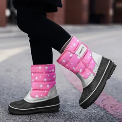 Snow Boots Kids Winter 2022 Children Fashion Casual Sports Sneakers Waterproof Warm Girls Cotton Shoes