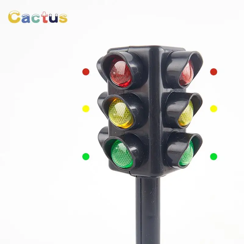 2PCS Mini Traffic Signs Road Light Block Children Safety Kids Educational Toys Perfect Gifts