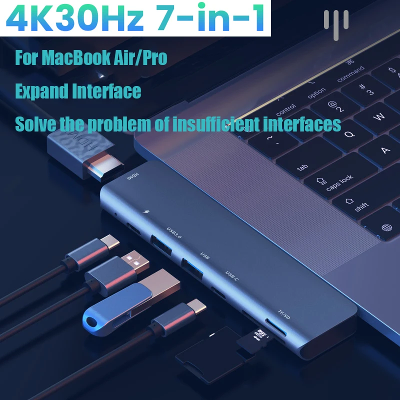 

USB-концентратор для M2 M1 MacBook Pro Air USB Type C HDMI-концентратор для MacBook Air Pro адаптер Thunderbolt 3 док-станция USB C 3.1 usb-хаб 4K