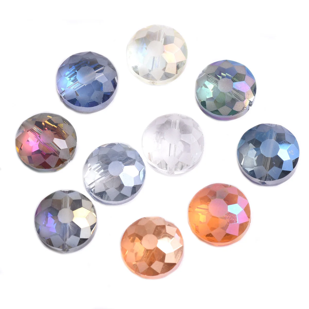 

10pcs 14mm 18mm Rondelle Faceted Matte Crystal Glass Loose Beads for Jewelry Making DIY Crafts