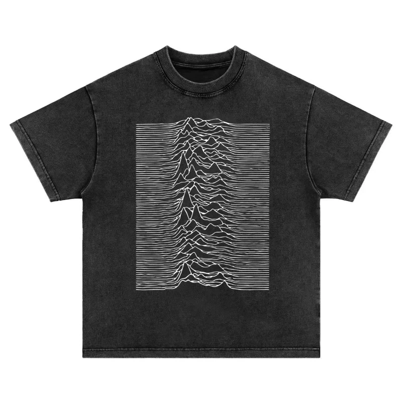 

Rock Band Printed T-Shirt Men's Washed Old Short Sleeve American Vintage High Street Cotton Men's and Women's Top