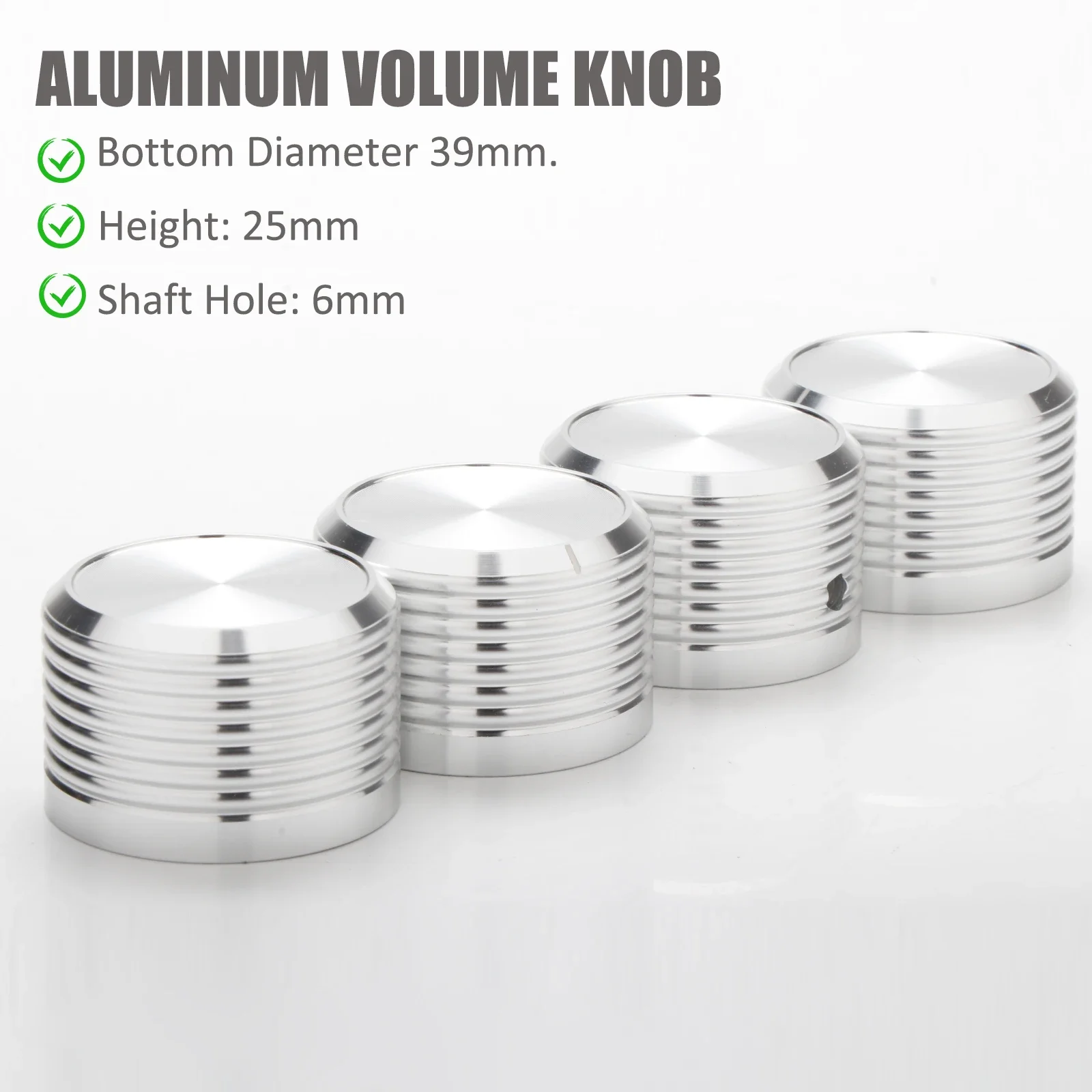 مقبض حجم الألومنيوم مع مقياس الجهد للتشفير الروتاري للصوت الصلب 38X25mm تعديل حجم التشفير الدوار للصوت من الألومنيوم