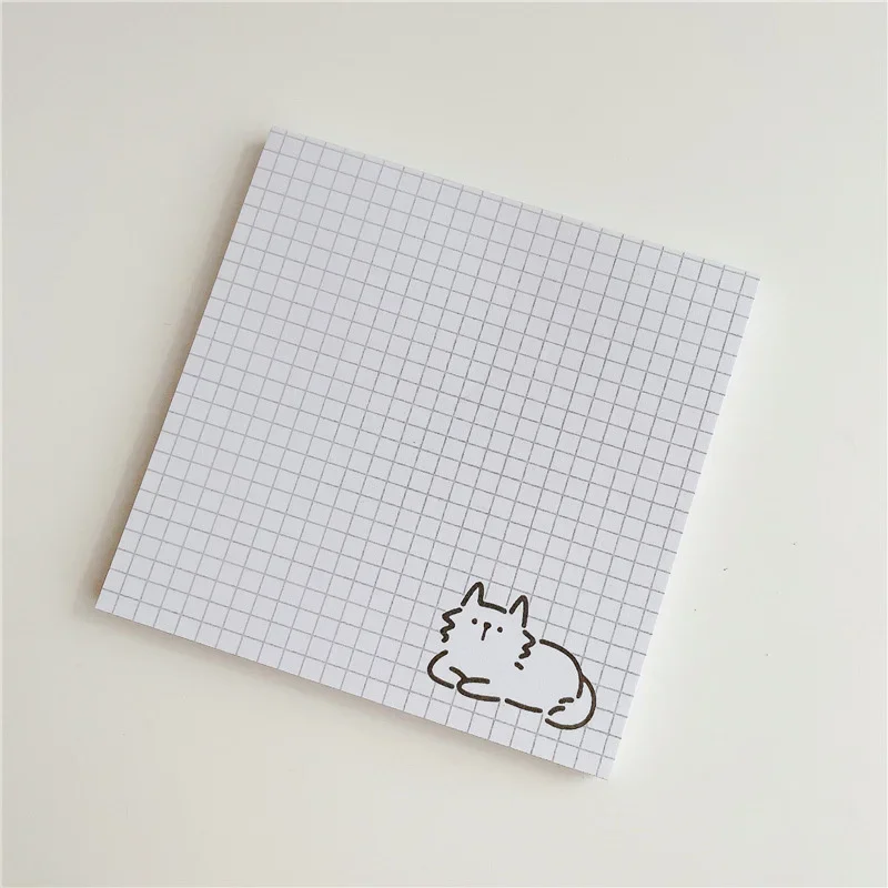 50 Blatt Schreibwaren für die Schule, Cartoon-Motiv, niedliche Katze, Notizblock, einfacher Stil, Kawaii-Nachrichtenpapier, Notizen für Studenten, To-Do-Listen – Detail 5
