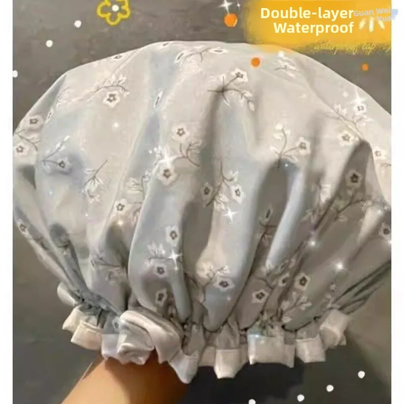 Double Layer Thickened Bath Cap Waterproof Hair Mask Hat for Adults And Children Home Use Shower Cap New 2026 Model