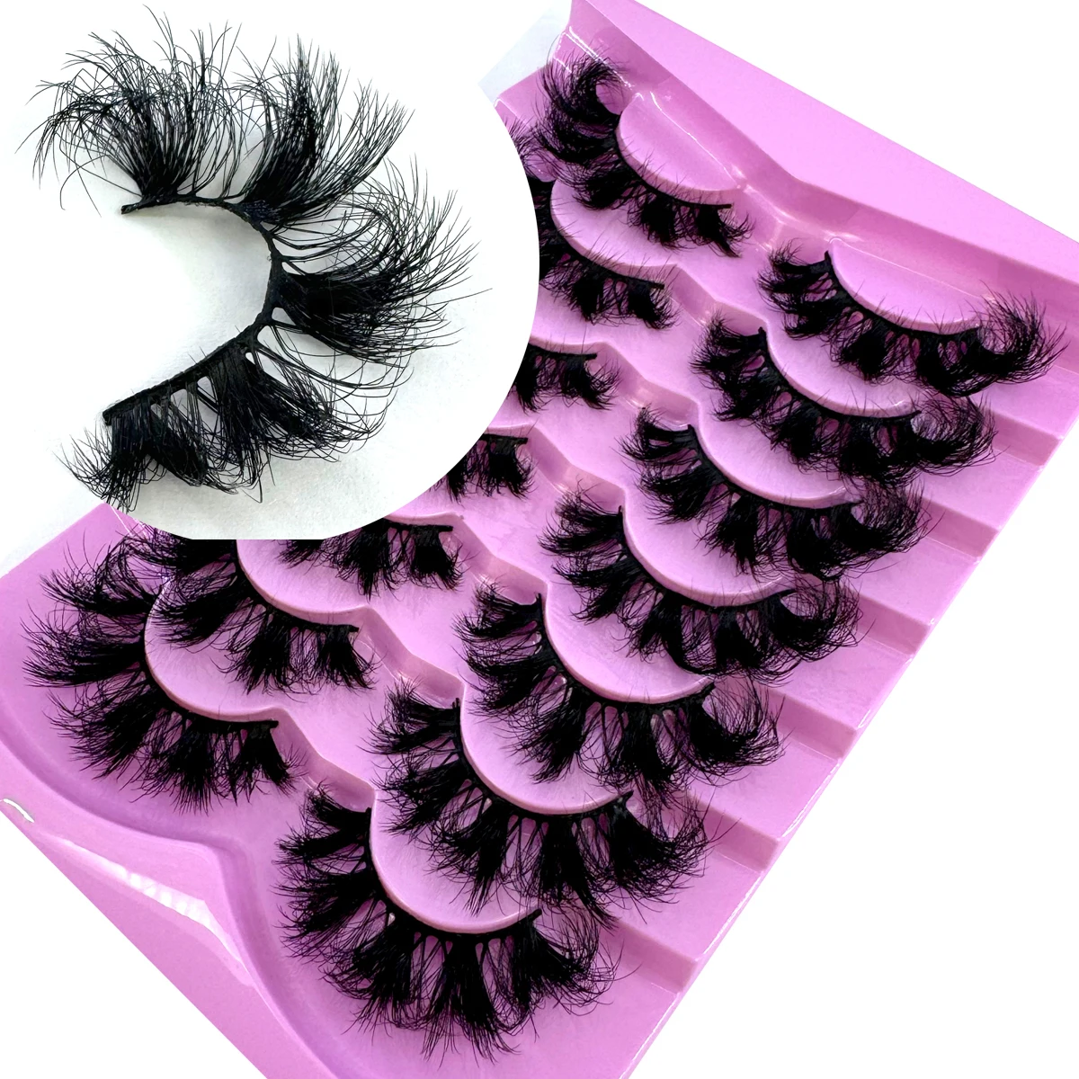 ขนตาปลอมปุย 7 คู่ ขนตาปลอมมิงค์เทียม 9D นุ่มและหนาเป็นธรรมชาติ เพิ่มการแต่งหน้าตา