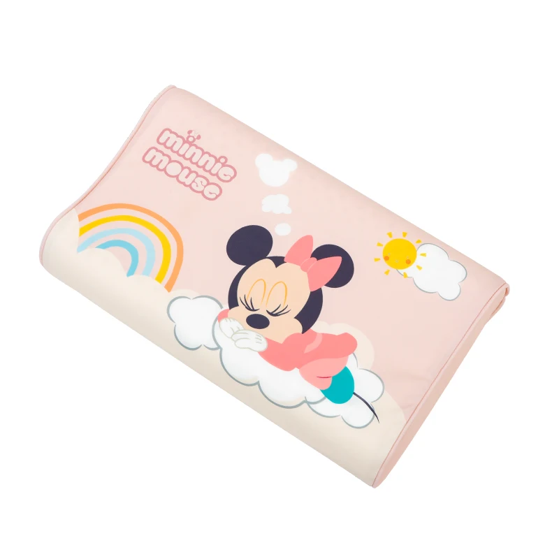 Disney เด็ก Latex คอหมอน Mickey Minnie ผ้าไหมน้ำแข็งพิมพ์การ์ตูนเด็กนักเรียน Four Seasons ตกแต่งของขวัญเด็ก3-6Y