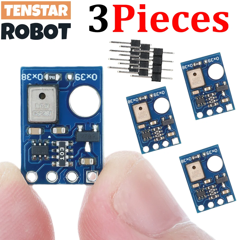 TENSTAR 3 szt. Czujnik AHT10 precyzyjny cyfrowy moduł temperatury i wilgotności I2C wymień DHT11 SHT20