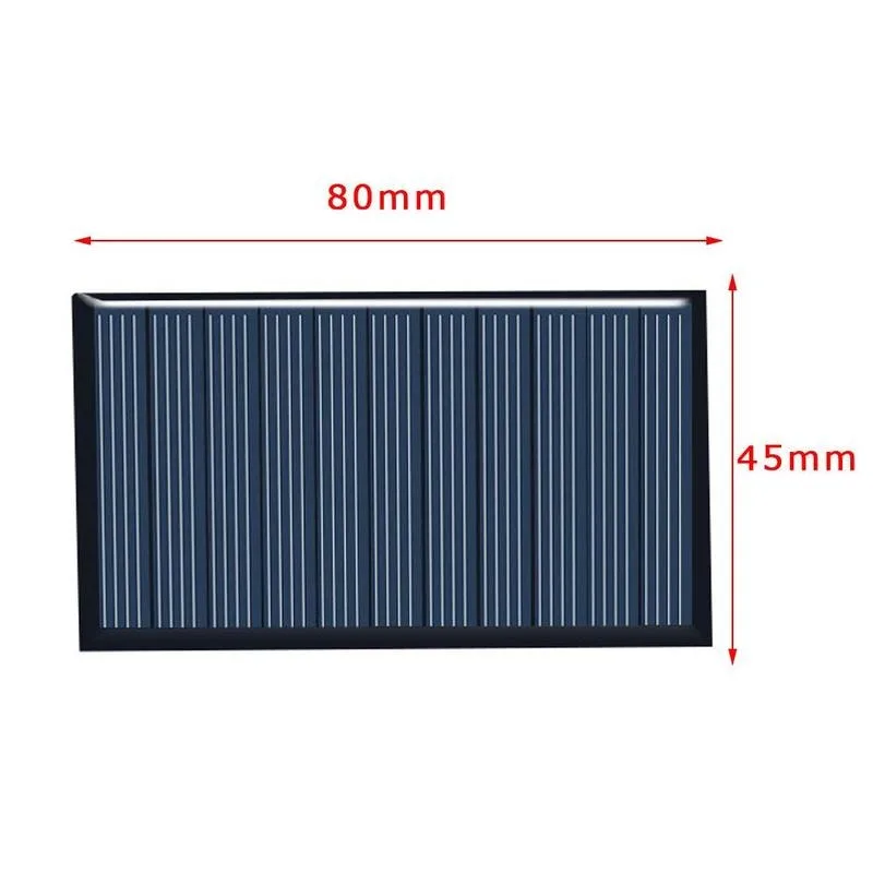 Diy Solar Cells 5V 75mA 80x45mm Polycrystalline Silicon Mini Solar Panel Generation for Battery Phone Chargers Camp Lawn Lamp