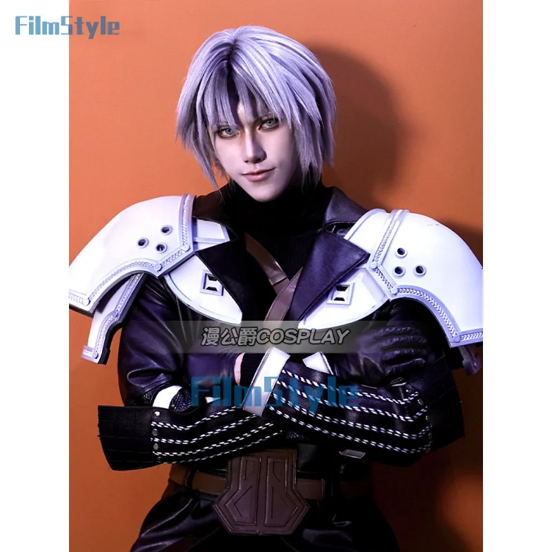 

FF7 Sephiroth Cosplay Costume Black Fantasy Leather Coat and Accessories Full Set and Individual Items Are Sold Custom Size