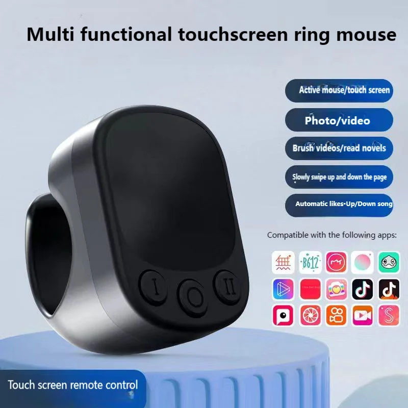 Anello Telecomando Bluetooth – Touchpad, Scroll TikTok, Fotocamera, Per Android E Tablet