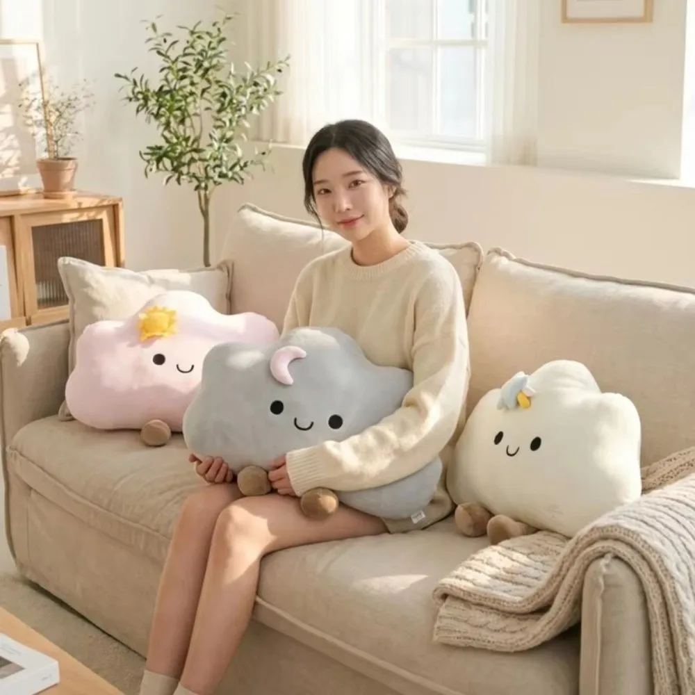 55x45CM Plush Throw Pillow Fluffy Soft Weather Cloud Shape Cloud Plush Toy White Blue Pink Nordic Style