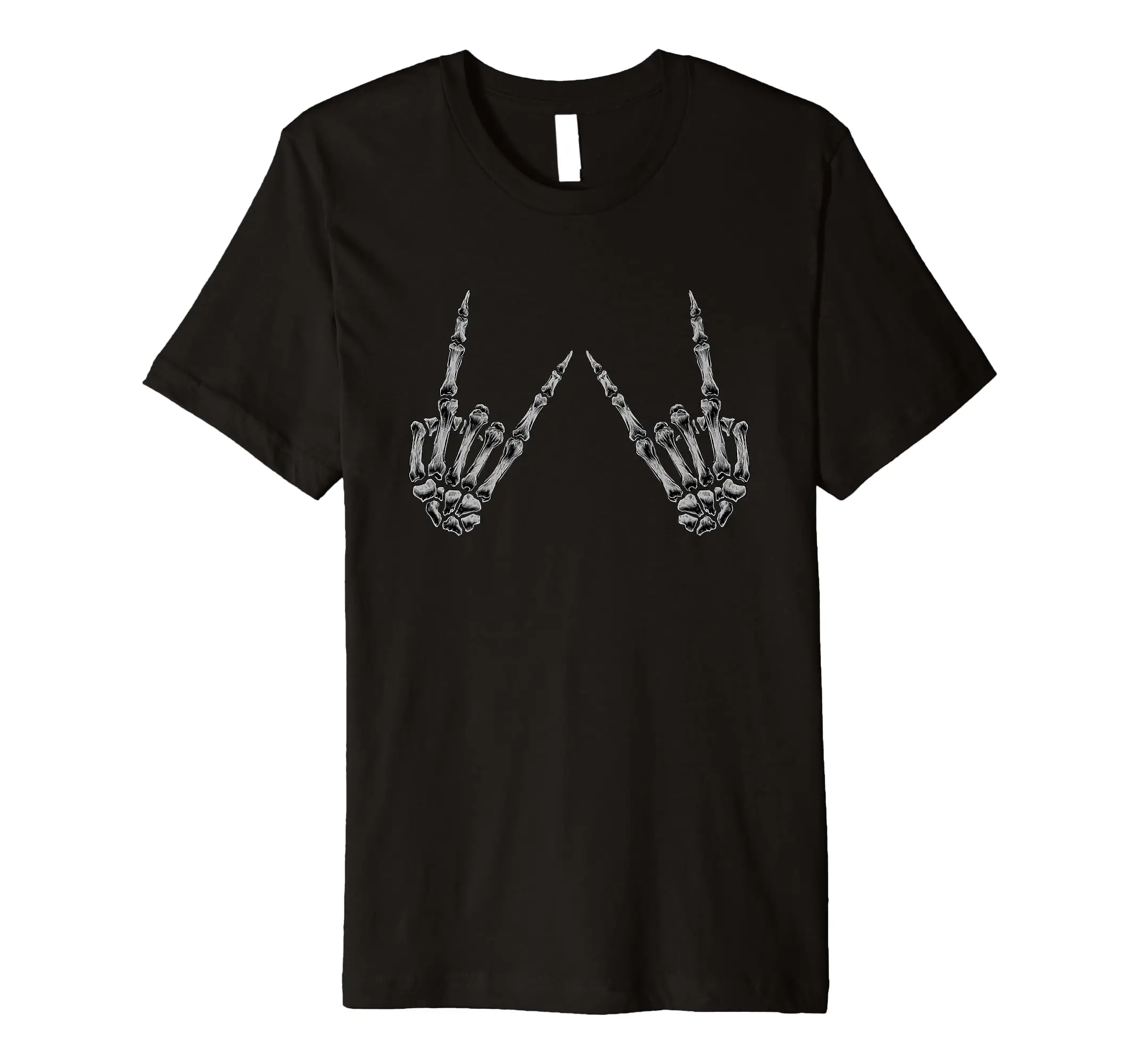 

Rock On Skeleton Hands Band Tees - Rock And Roll Graphic Tee T-Shirt