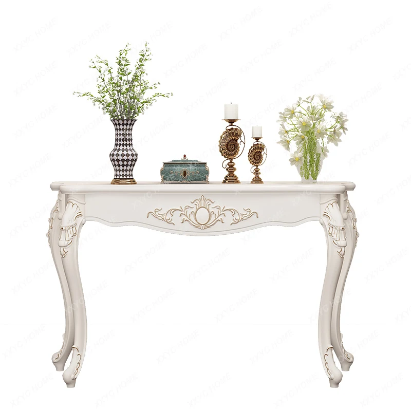 

Simple Hallway Console Table European-style Wood Entrance Cabinet Modern Living Room Center Table Household Decoration Furniture