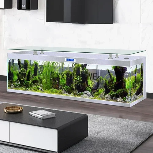 

Fish Tank TV Cabinet Fish Tank Super White Square Fish Tank Wall Living Room Home