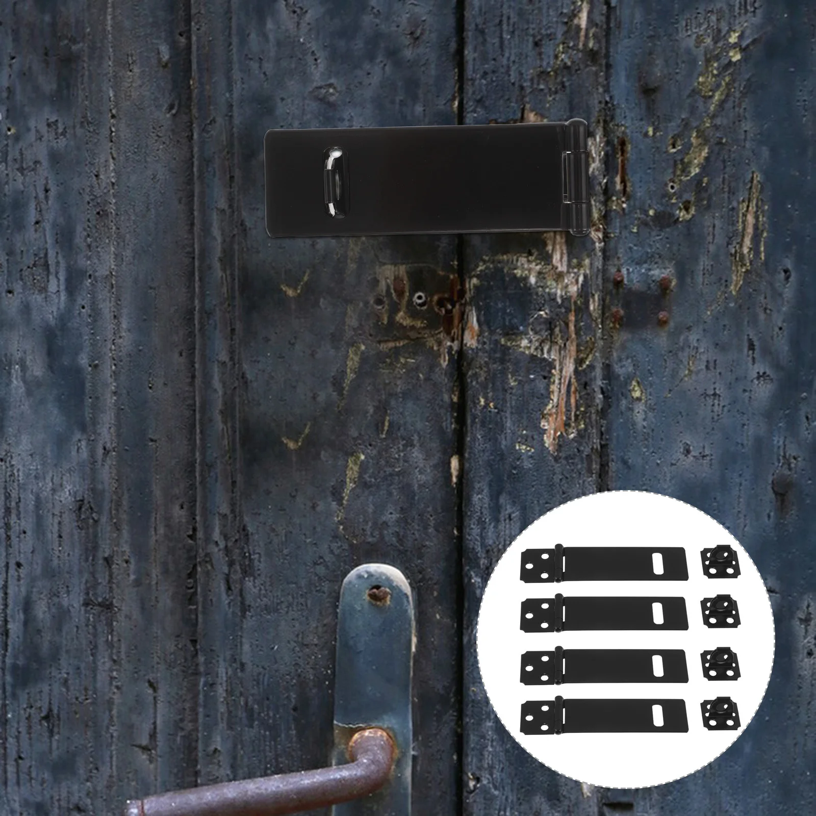 

4Sets Barn Door Lock Latch Heavy Duty Iron Hasp for Cabinet Shed Sliding Door Security Hardware Heavy Duty Hasp Latch