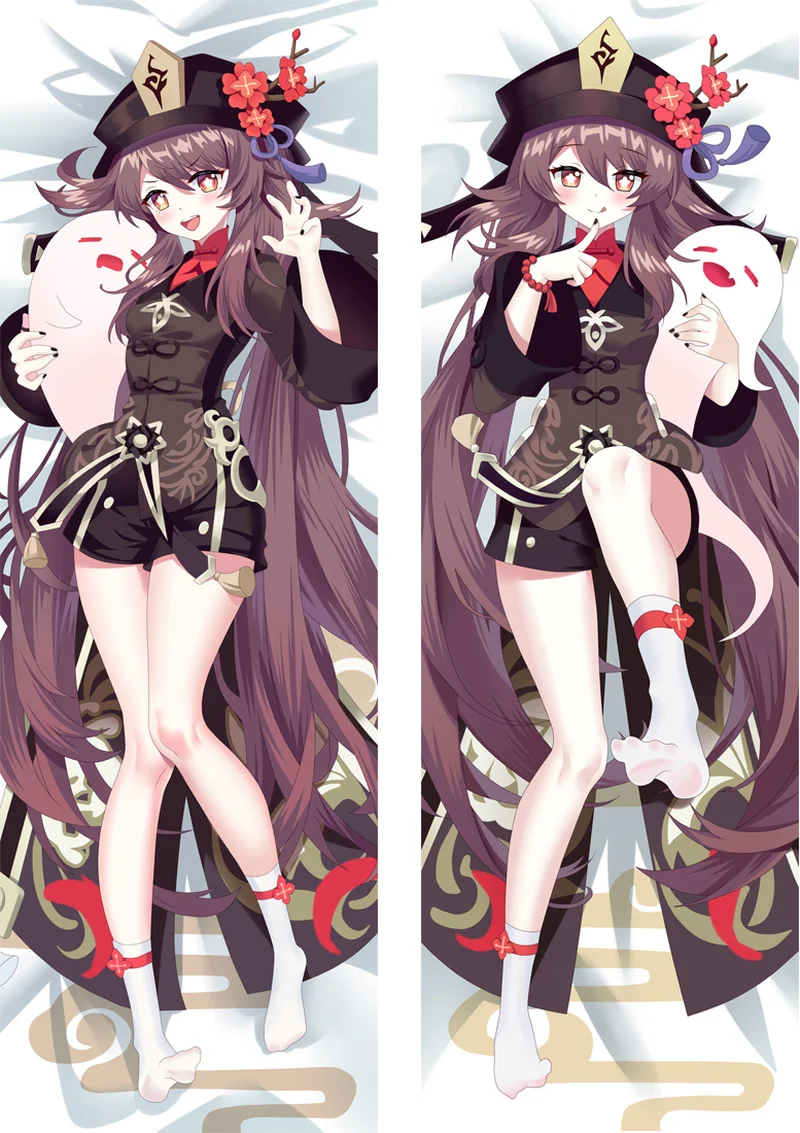 

50x180cm Game Genshin Impact Hu Tao Dakimakura Hutao Cosplay Peach Skin Hugging Body Pillow Case Cover Pillowcase