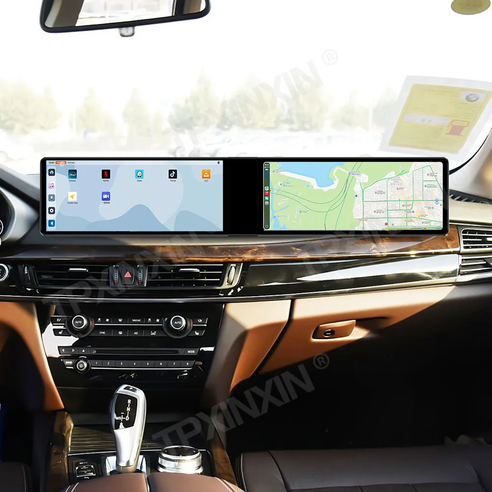 

24.6 Inch Car Radio Dual Screen For BMW X5 X6 2014-2018 Android Auto Carplay GPS Navi Co-pilot Stereo Multimedia Player Headunit