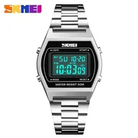 SKMEI 1328 Digital Watch for Men Sports Waterproof Electronic LED Display Wristwatches Stainless Steel Clock 1647 Reloj Hombre