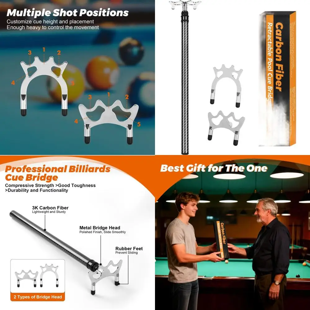 

Professional 3K Carbon Fiber Pool Cue with Removable Metal Heads & Storage Bag - Ideal Gift for Snooker Lovers