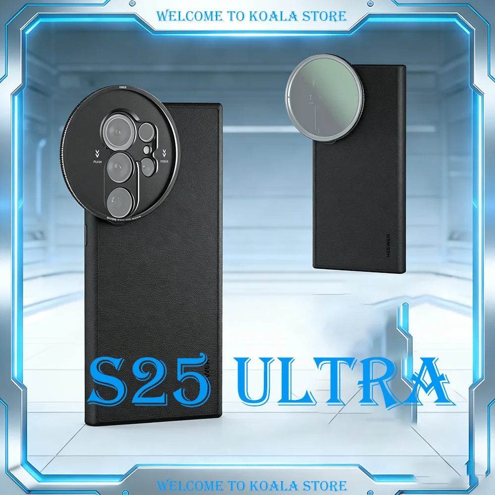 

Чехол NEEWER S25 Ultra Black из защитной кожи для Samsung S25 Ultra с адаптером 17 мм/67 мм