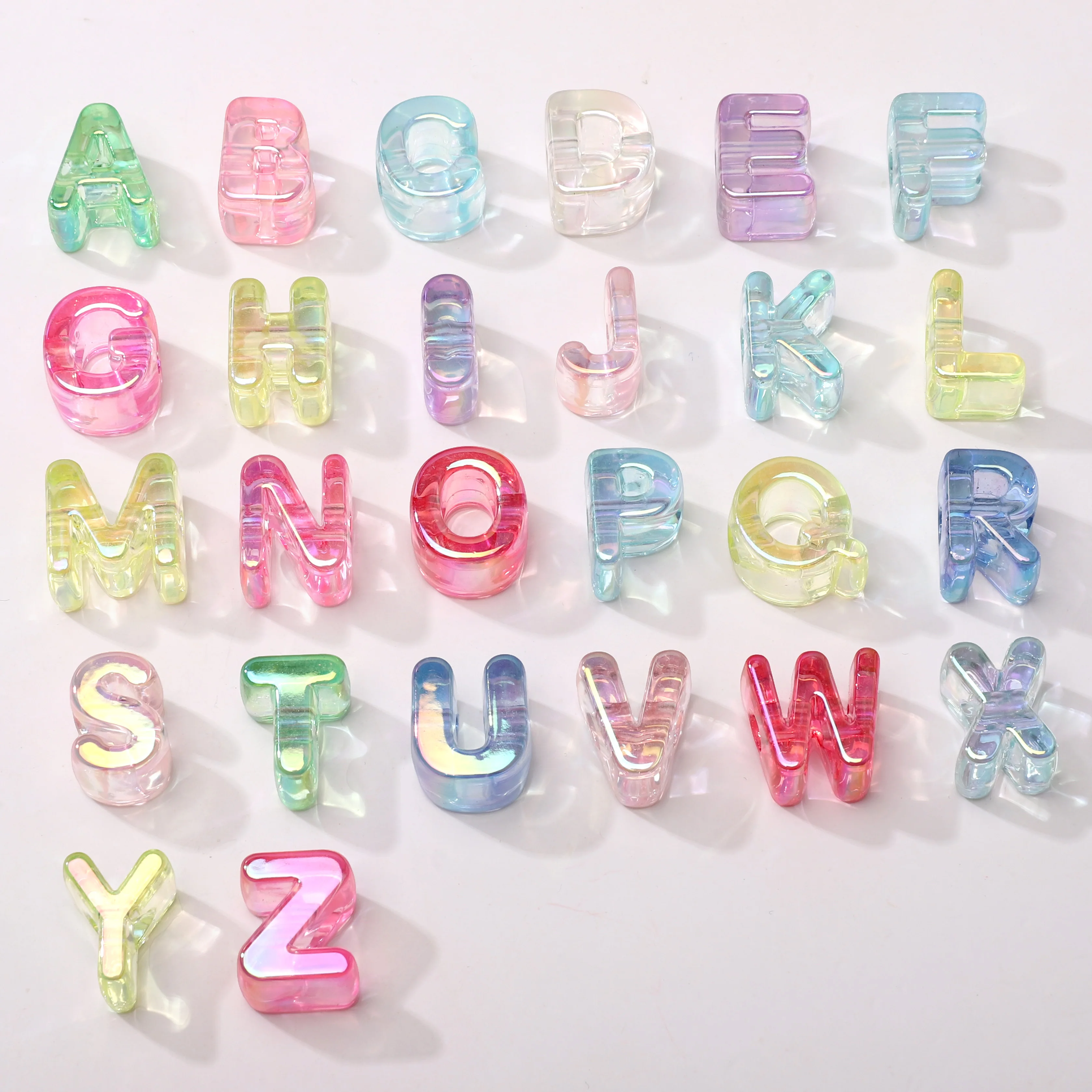 

5Pcs Mixed Color Clear Acrylic Letter Beads Spacer Loose Beads For Jewelry Making DIY Keychain Phone Chain Bracelets Accessories