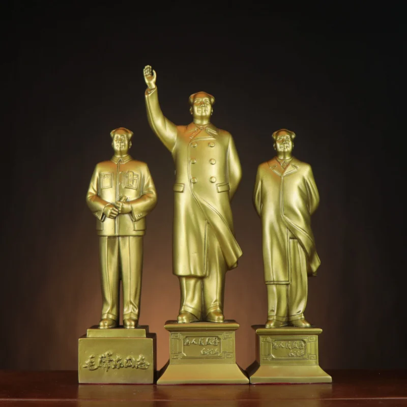 Grandpa Home Office Decoration, Waving Trench Coat, Chairman Mao Standing Statue Bronze Sculpture