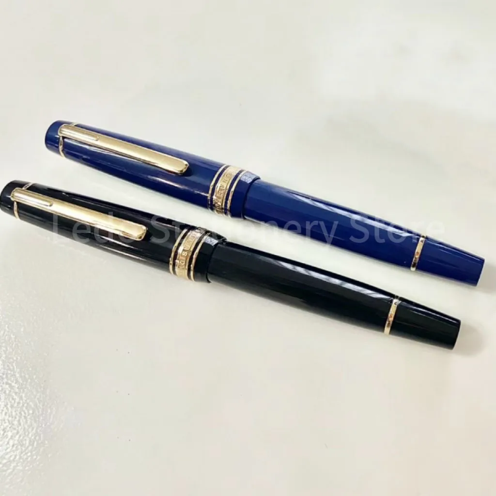 Wingsung 629 Yongsheng Piston Filling Fountain Pen Blue & Black Resin And EF-F Crafted Nib Office Writing Ink Pens High Quality