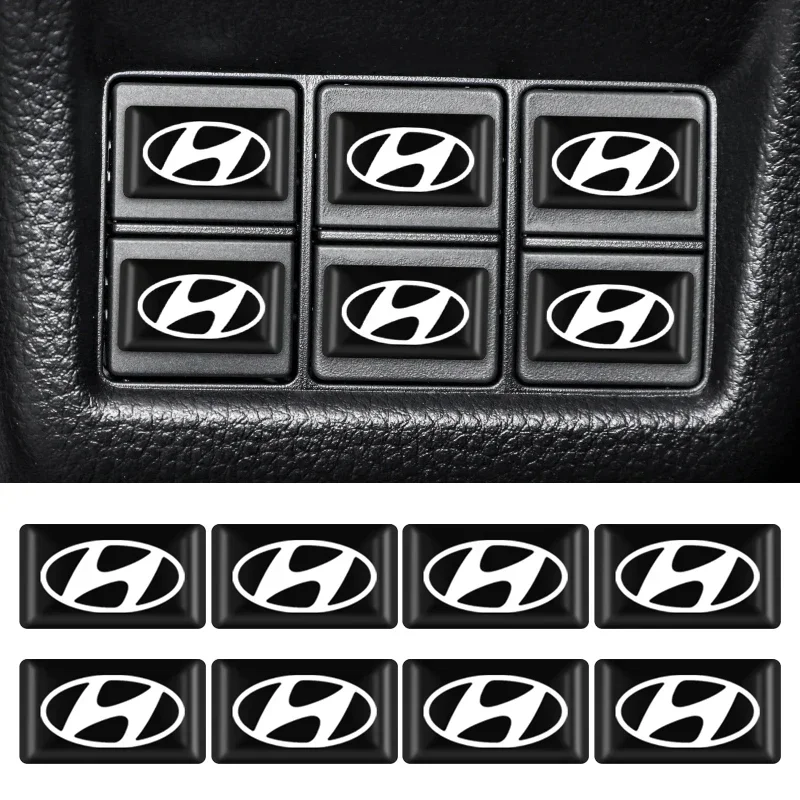 10Pcs Car Epoxy Resin Interior Sticker Car Logo Emblem Decal Decoration For Hyundai Veloster Elantra I30 I10 I20 Tuscani Ioniq