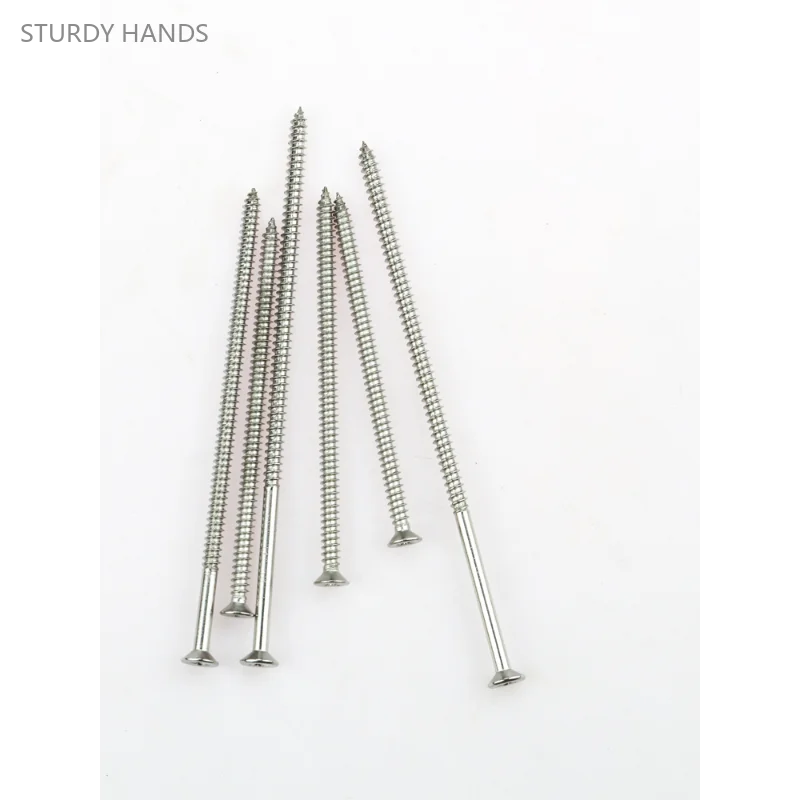 

10PCS 304 stainless steel flat head cross extended self tapping screw switch socket panel countersunk nail M4